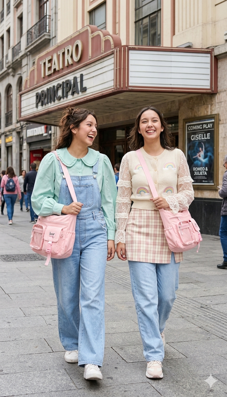 💖 Bolso de Hombro Cruzado Universitario Candy Pop 💖