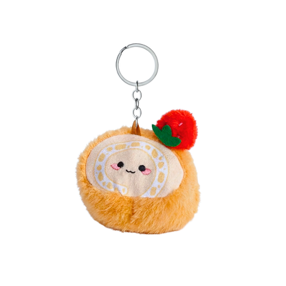 Llavero Peluche Rollito de Canela & Fresa Kawaii 🍓✨