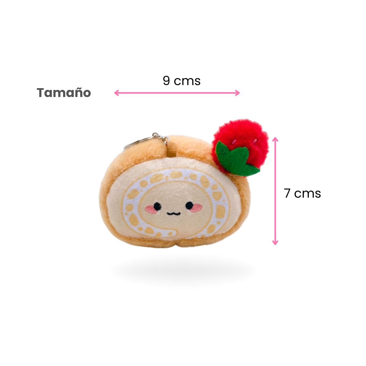 Llavero Peluche Rollito de Canela & Fresa Kawaii 🍓✨