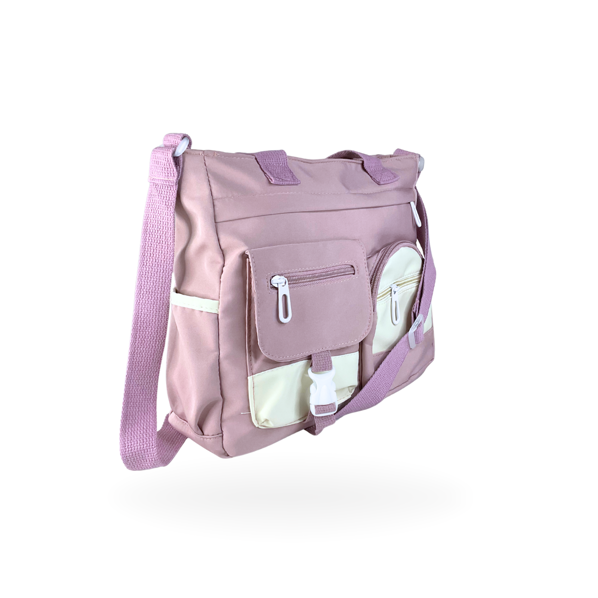 💜 Bolso Tote Hombro Cruzado Lila y Blanco🤍✨