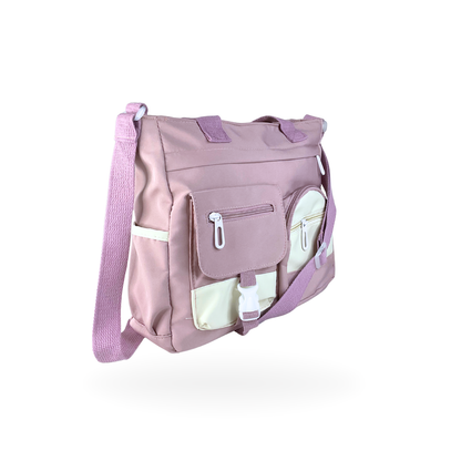 💜 Bolso Tote Hombro Cruzado Lila y Blanco🤍✨