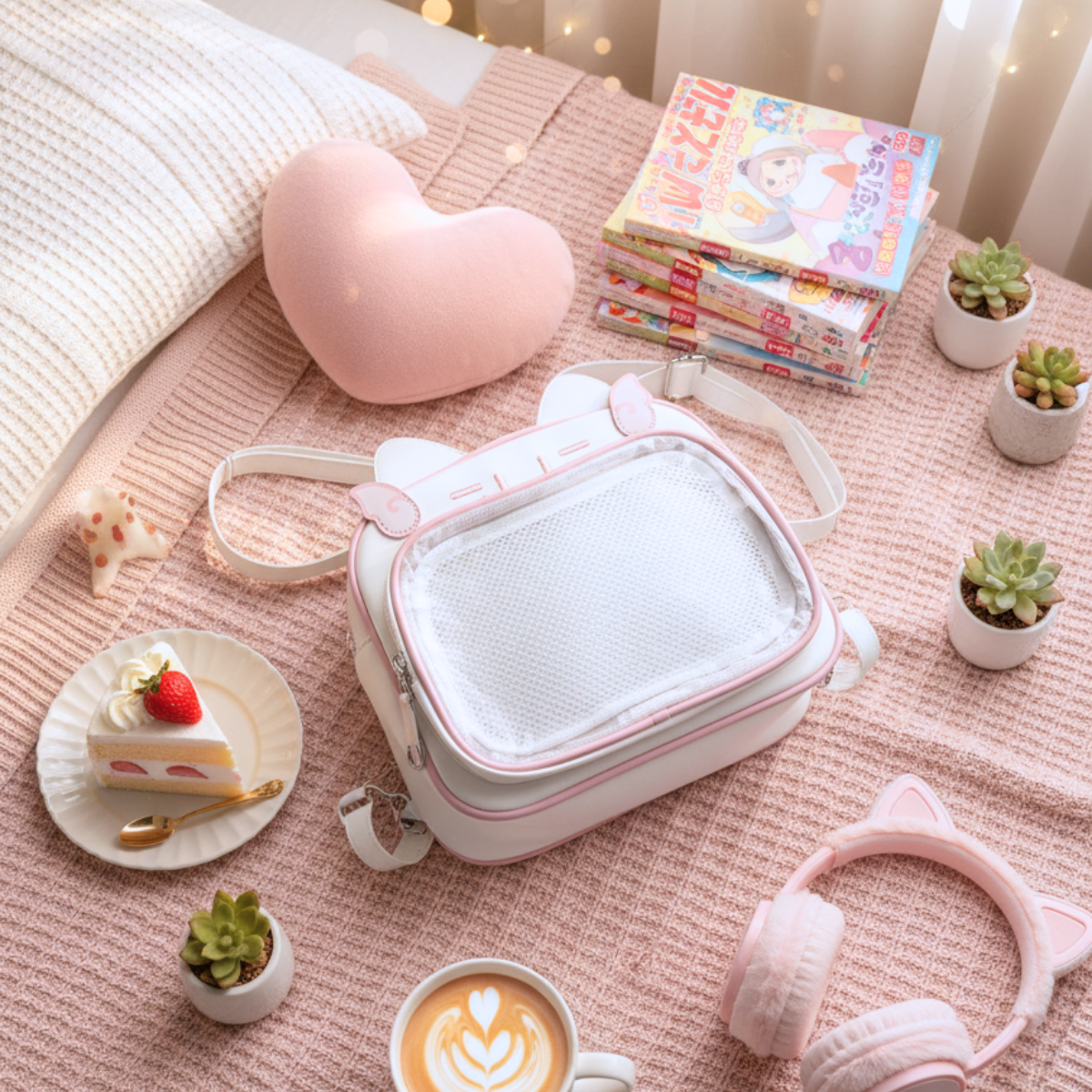 Mochila Bolso Kawaii Blanca