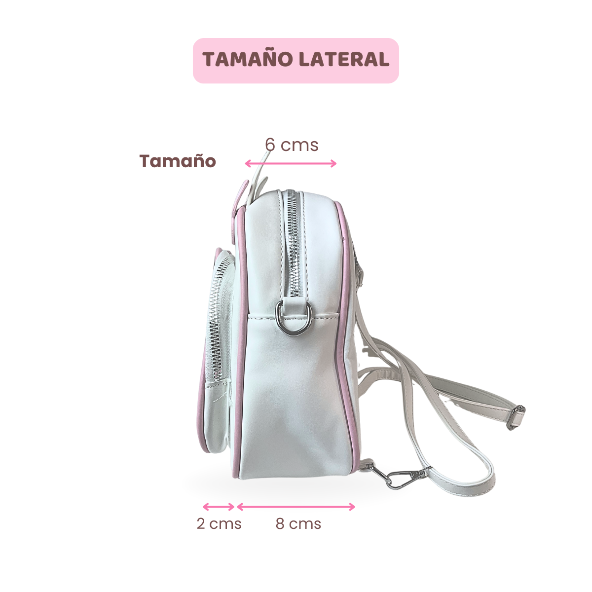Mochila Bolso Kawaii Gatito con Llavero Rosa y Pins