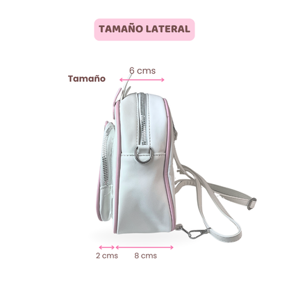 Mochila Bolso Kawaii Gatito con Llavero Rosa y Pins