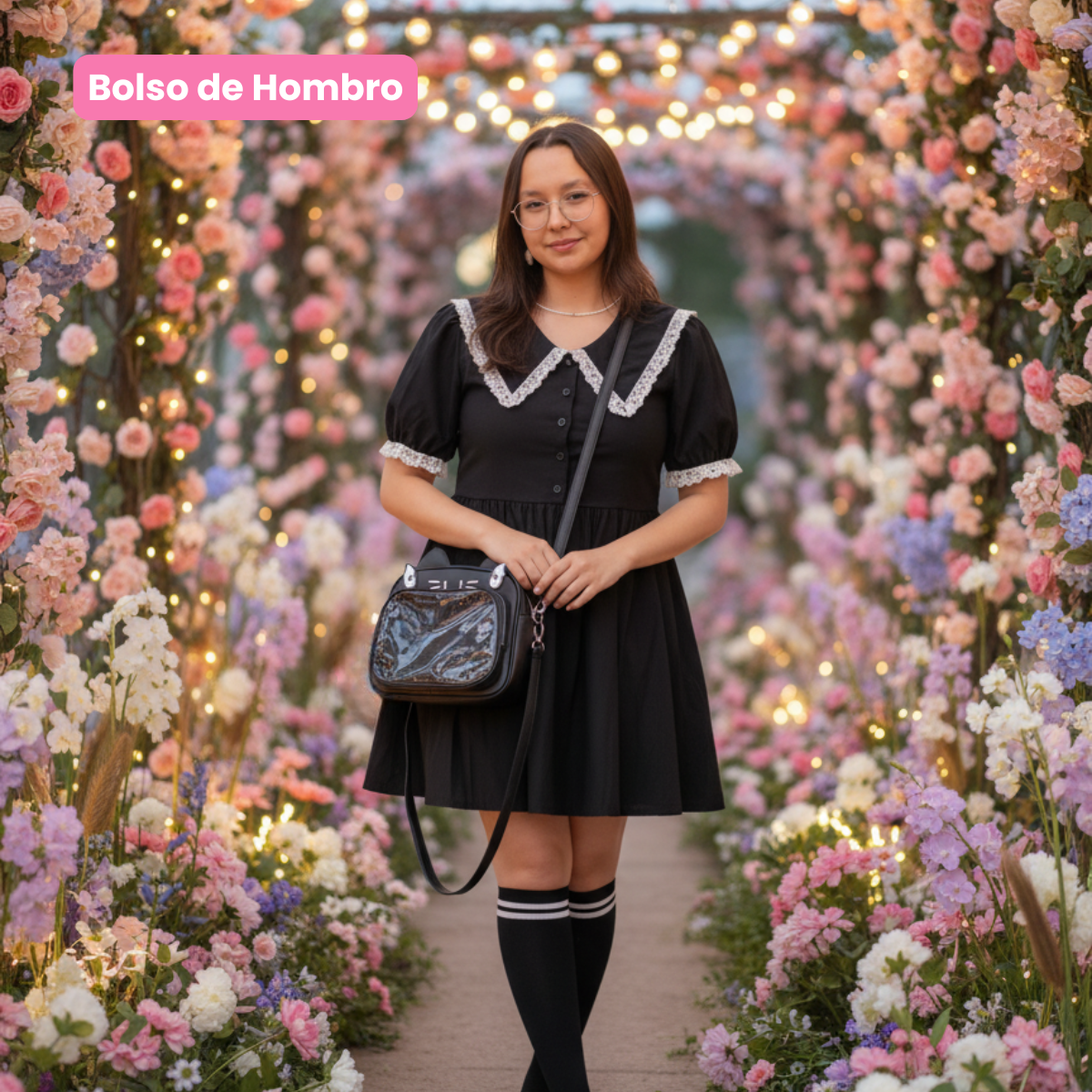 Mochila Bolso Kawaii Negra