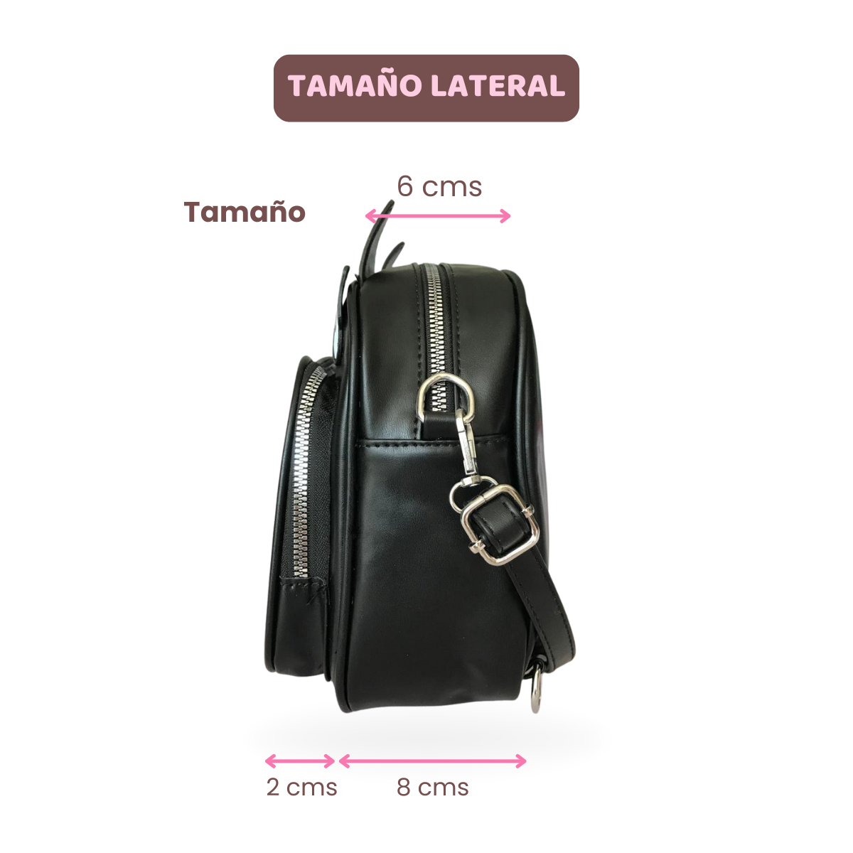 Mochila Bolso Kawaii Gatito con Llavero Blanco-Gris y Pins